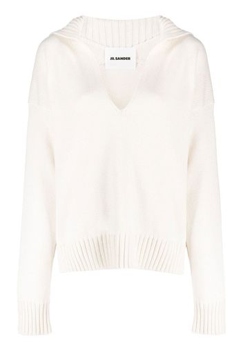 Jil Sander knitted split-neck jumper - Neutrals