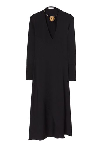 Jil Sander midi jewel-neckline knit dress - Black