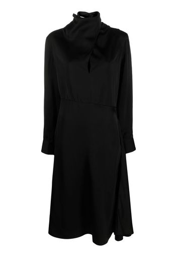 Jil Sander long-sleeved A-line dress - Black