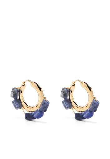 Jil Sander gem-embelished hoop earrings - Gold