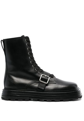 Jil Sander lace-up leather ankle boots - Black