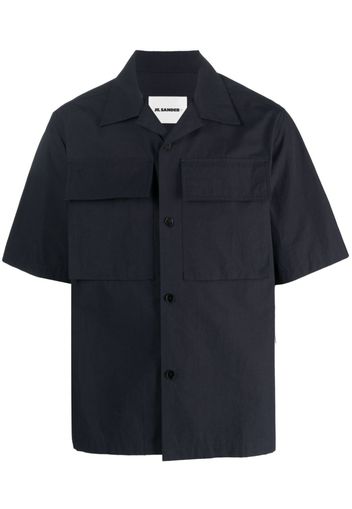 Jil Sander flap-pocket cotton shirt - Blue