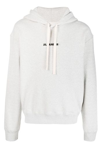 Jil Sander logo-print cotton hoodie - Grey