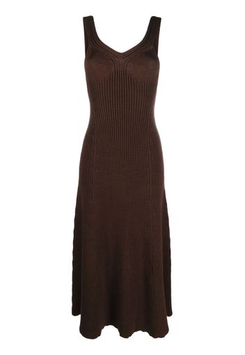 Jil Sander ribbed-knit midi dress - Brown