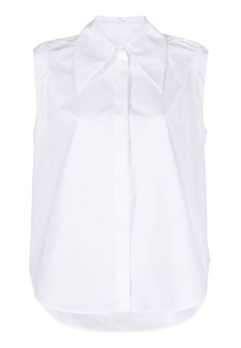 Jil Sander point-collar sleeveless shirt - White