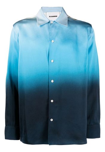 Jil Sander gradient-effect floral-print shirt - Blue