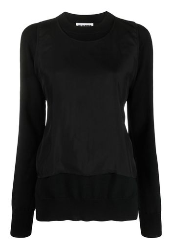 Jil Sander layered-design wool jumper - Black