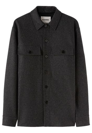 Jil Sander classic-collar wool shirt - Grey