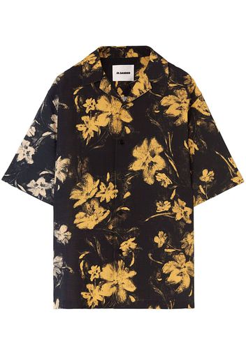 Jil Sander floral-print cotton shirt - Black