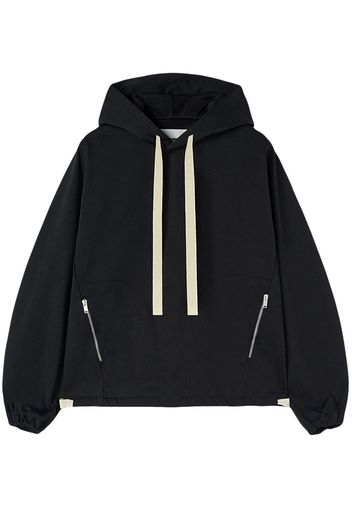 Jil Sander long-sleeve drawstring hoodie - Black