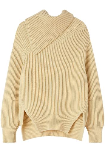 Jil Sander foldover neck ribbed jumper - Neutrals