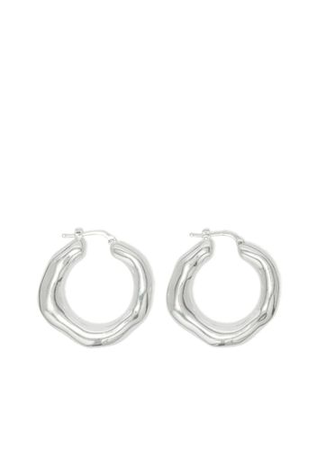 Jil Sander sculpted hoop design earrings - Silver