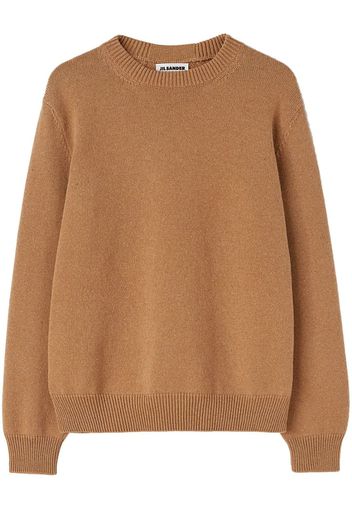 Jil Sander crew-neck cashmere-blend jumper - Brown