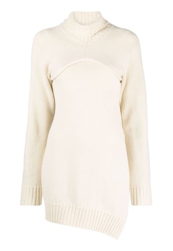 Jil Sander detachable-panel ribbed-knit jumper - Neutrals