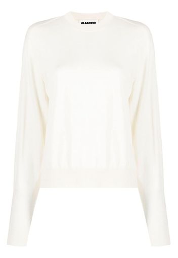 Jil Sander ribbed crew neck jumper - White