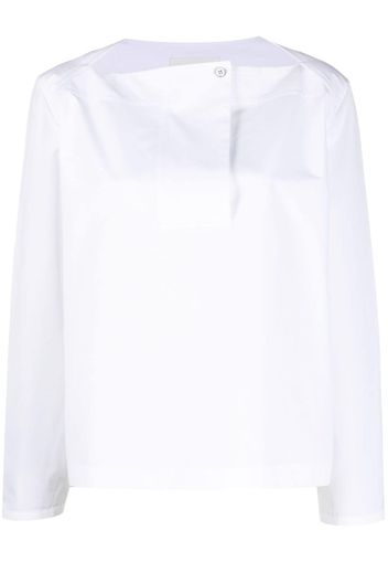 Jil Sander long-sleeved cotton blouse - White