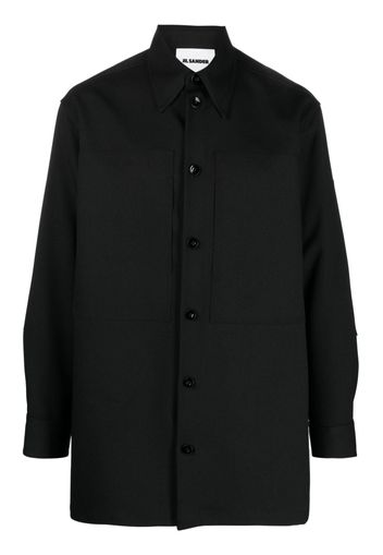 Jil Sander pointed-collar button-up shirt - Black
