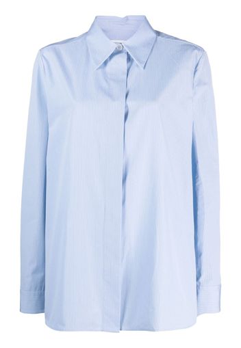 Jil Sander concealed-fastening striped cotton shirt - Blue