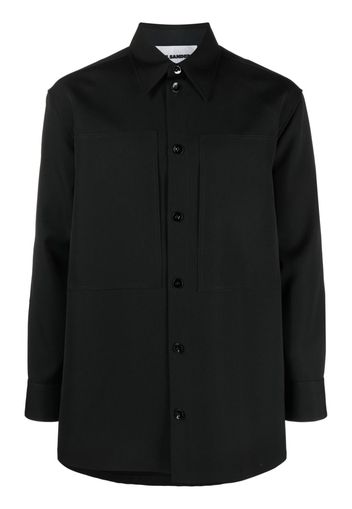 Jil Sander long-sleeve wool shirt - Black