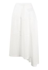 crochet-lace asymmetric midi skirt