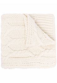 Jil Sander cable-knit wool scarf - White