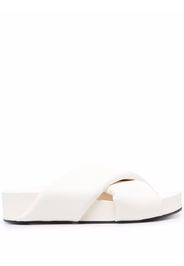 Jil Sander padded crossover slides - White