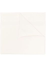 JIL SANDER cashmere logo-patch scarf - White