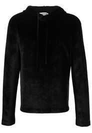 Jil Sander drawstring velvet hoodie - Black