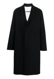 Jil Sander notched-collar button-up coat - Blue