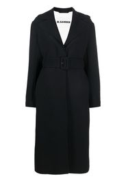 Jil Sander long-sleeve belted wool coat - Blue