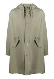 Jil Sander rear logo-print hooded coat - Green