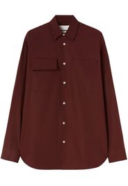 Jil Sander long-sleeve pocket cotton shirt - Red