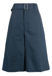 Jil Sander flared linen bermuda shorts - Blue