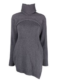 Jil Sander detachable-panel ribbed-knit jumper - Grey