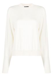 Jil Sander ribbed crew neck jumper - White