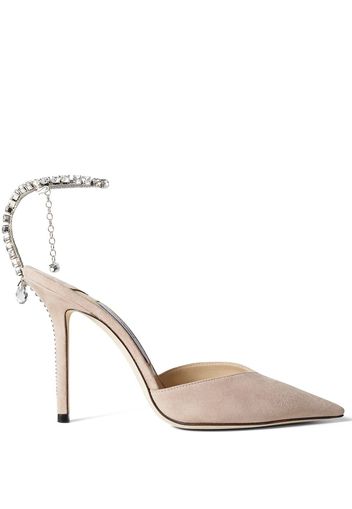 Jimmy Choo crystal-embellished 100mm pumps - Neutrals