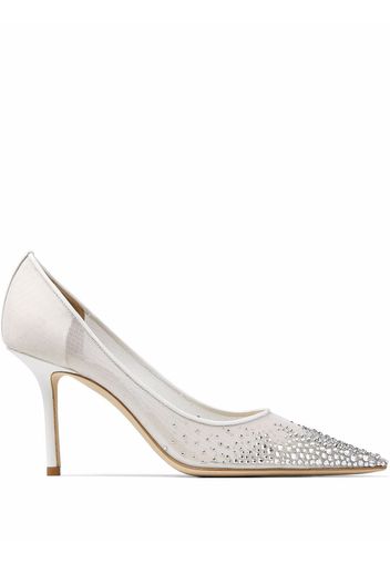 Jimmy Choo crystal-embellished pointed-toe pumps - White