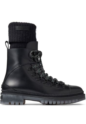 Jimmy Choo Devin leather combat boots - Black