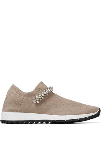 JIMMY CHOO Verona crystal-detail sock sneakers - Neutrals