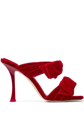 Jimmy Choo Flaca 100mm velvet mules - Red