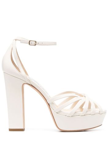 Jimmy Choo 125mm leather platform sandals - White