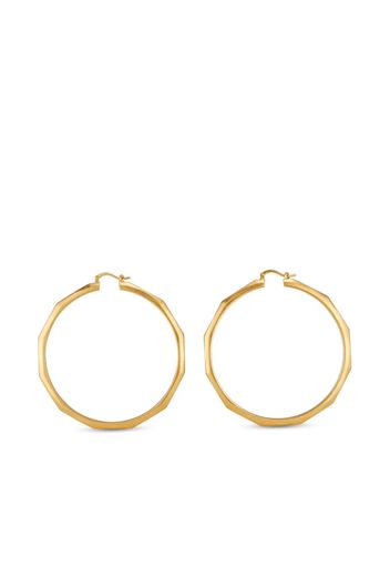 Jimmy Choo engraved-logo medium hoops - Gold