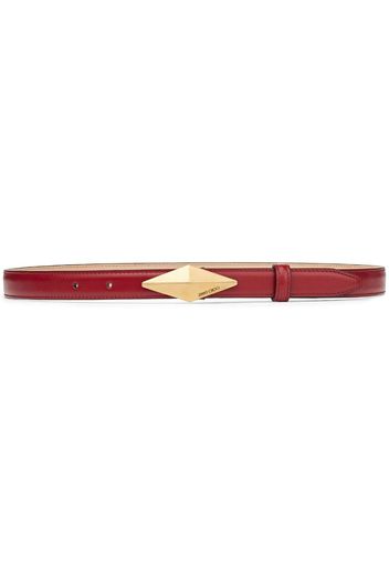 Jimmy Choo logo-engraved leather belt - Red