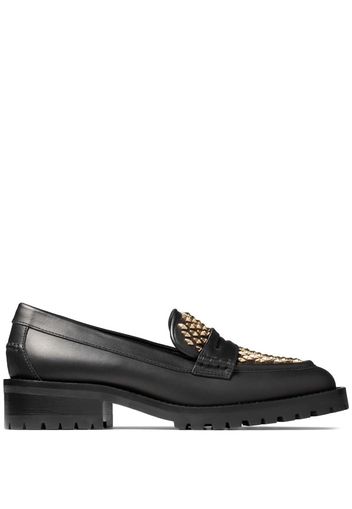 Jimmy Choo Deanna stud-embellished loafers - Black