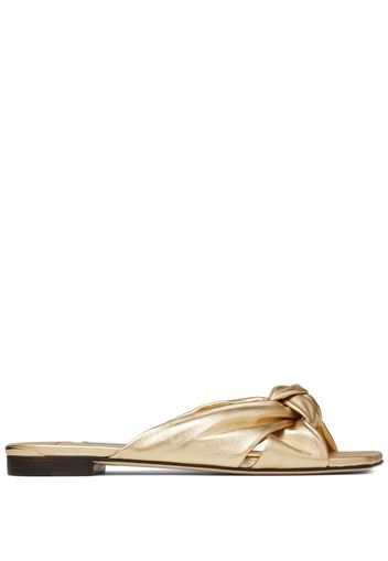 Jimmy Choo Avenue metallic-finish leather sandals - Gold