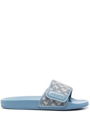 Jimmy Choo Fitz monogram-jacquard slides - Blue