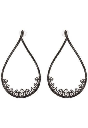 Joëlle Jewellery gothic teardrop diamond earrings - Black