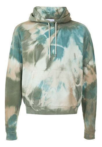 tie-dye effect drawstring hoodie