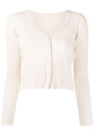 John Elliott ribbed-knit cropped cardigan - Neutrals