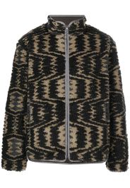 John Elliott Black And Beige Morgan Jacquard Fleece Zip-up for Men